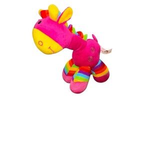 2011 National Entertainment Network Pink Rainbow Giraffe Plush Stuffed Animal
